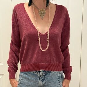 Free People V neck sweater xs